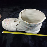 Thumbnail for Maryleigh Pottery Floral Boot Vase Gilded Staffordshire 12