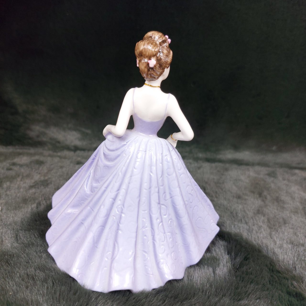 Good Coalport Luck English lady Porcelain by Jack Glynn purple mint condition 7