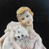 Thumbnail for Juliana Collection 15in Figurine, Tall Lady with Dog, large Resin Art Deco Beige14