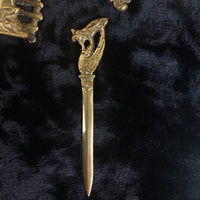 Thumbnail for Vintage Brass Desk Set – Letter Holder, Rococo Tray pen holder & Letter Opener5