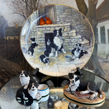Border Fine Arts Collie Collection Jock's Pride Plate & Two Figurines,box Resin.0