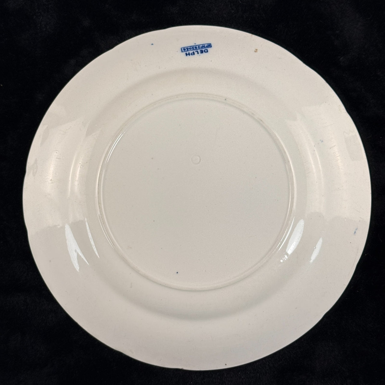 Delph & Blue White Transferware Plates Sailboat Scene x2 Antique, 1890s decor UK8