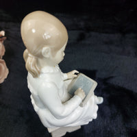 Thumbnail for Nao by Lladro Girl Figurine Reading 8 Slate School repaired bookcase decor kids7