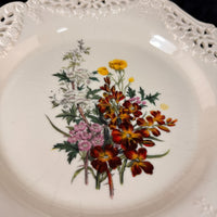 Thumbnail for Royal Creamware Floral Gift Plates x2 Buttercups Wild Roses Ltd Ed England 10.5