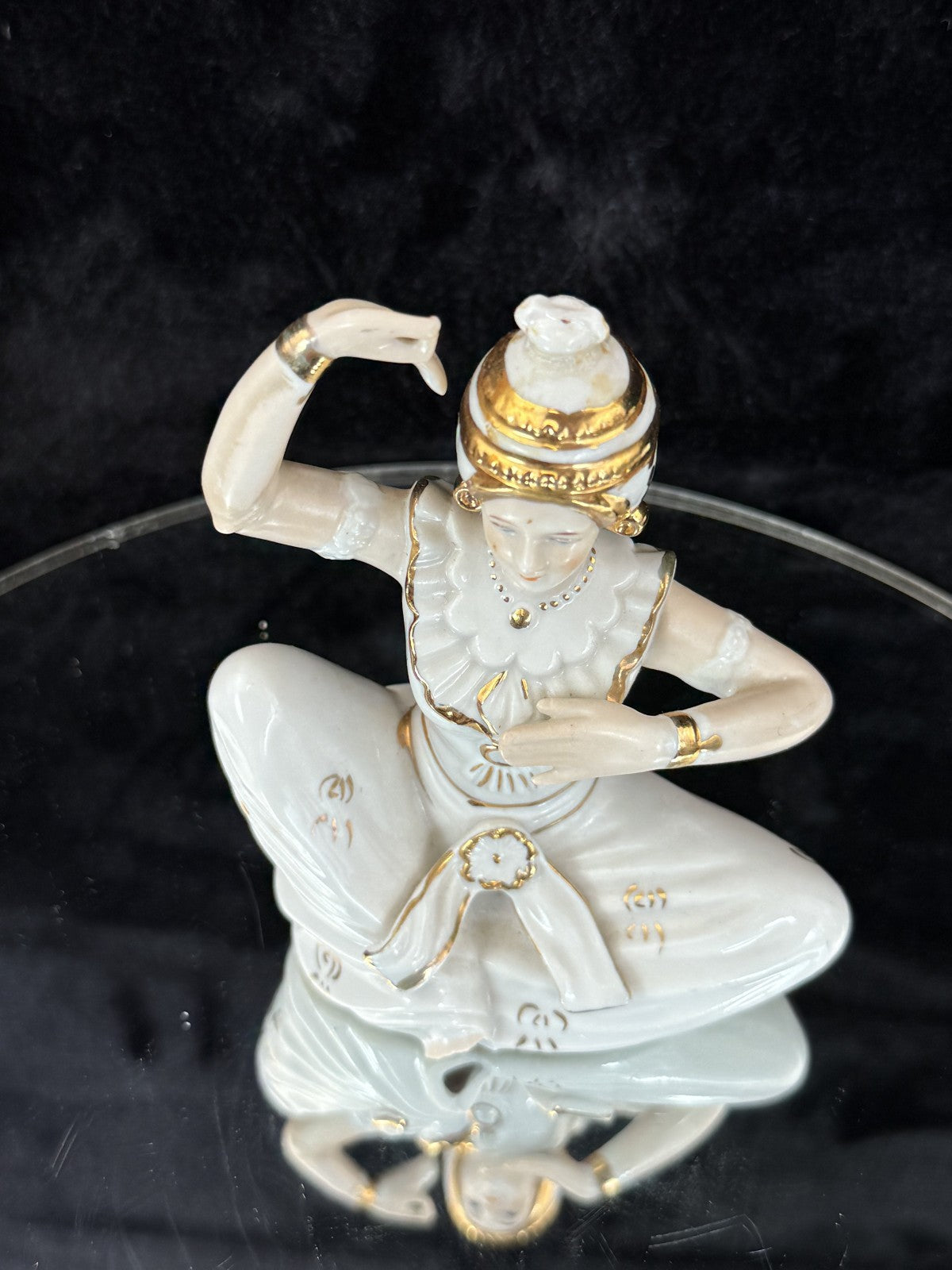 Vintage Mid-Century Figurine Porcelain Set - Dancer with Two Candle Holders2