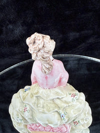 Thumbnail for Figurine Porcelain 'Lady with Hat', Hand-Painted, Stamped Italy, display decor4