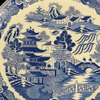 Thumbnail for Spode Mint Danbury Willow Pattern Plates x3 – Blue & White Collector antique Set12