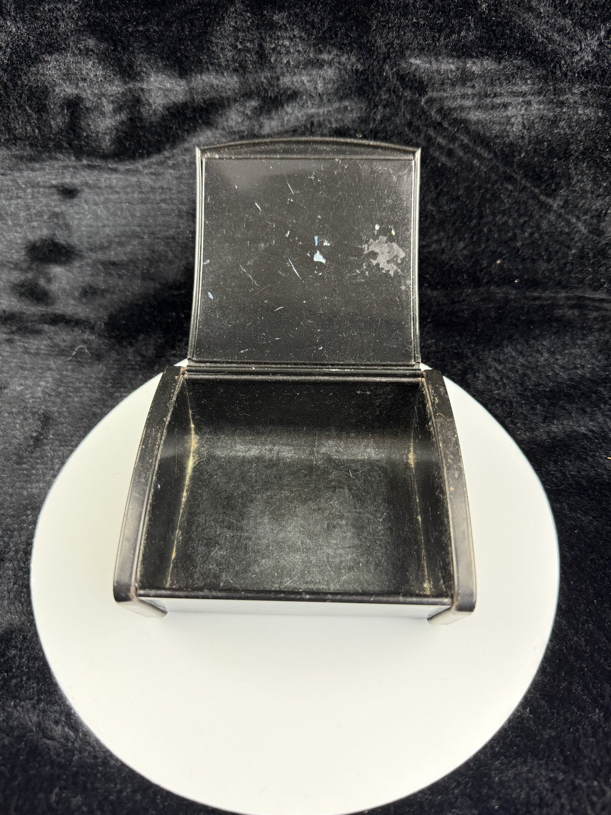 Vintage Quality Japanese Style Black Lacquer Trinket Box with FoldUp Lid, Hand9