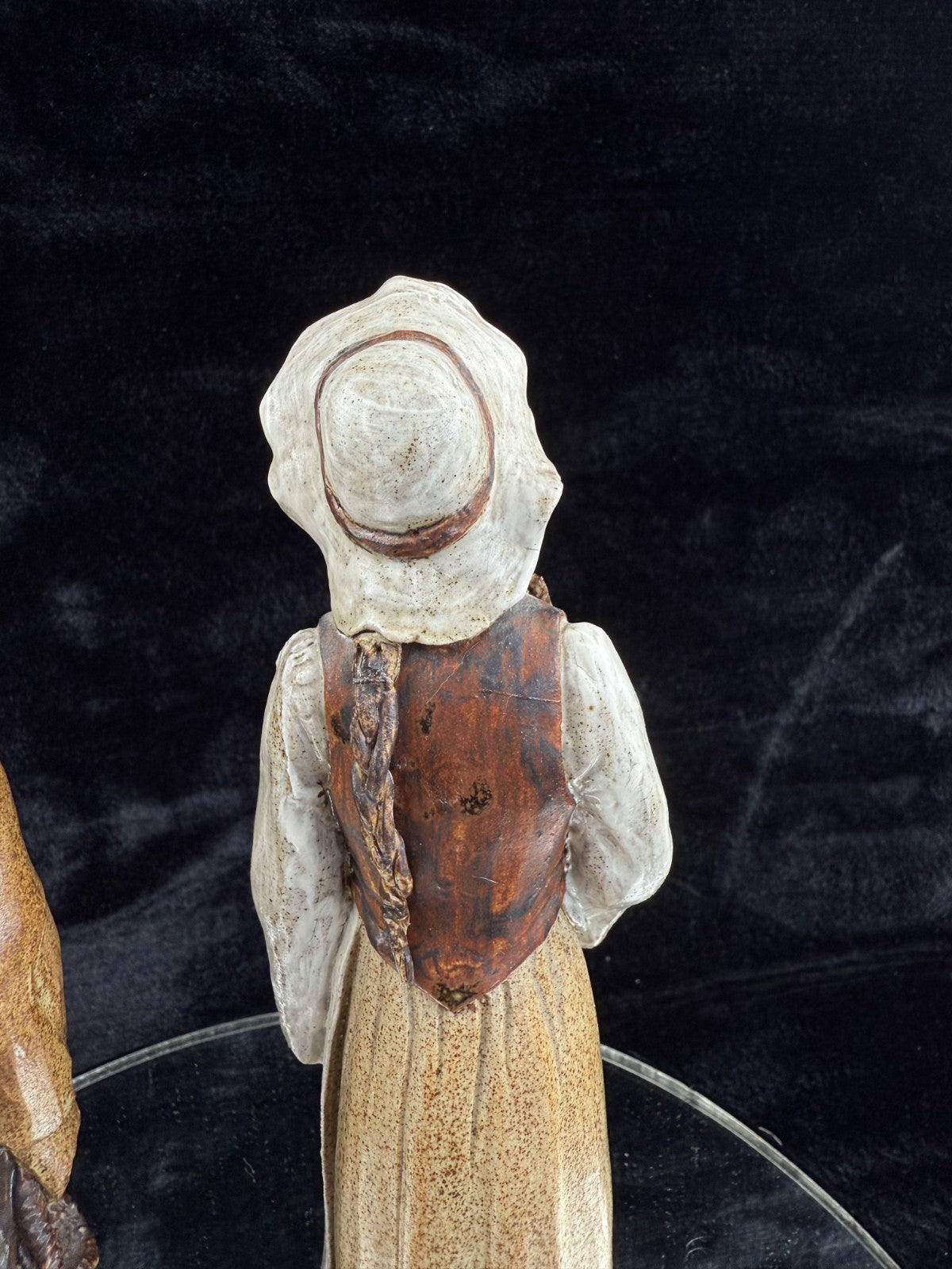 Vintage  Signed by JR Art Pottery fisherman and wife clay figurine set of 2 Rare6