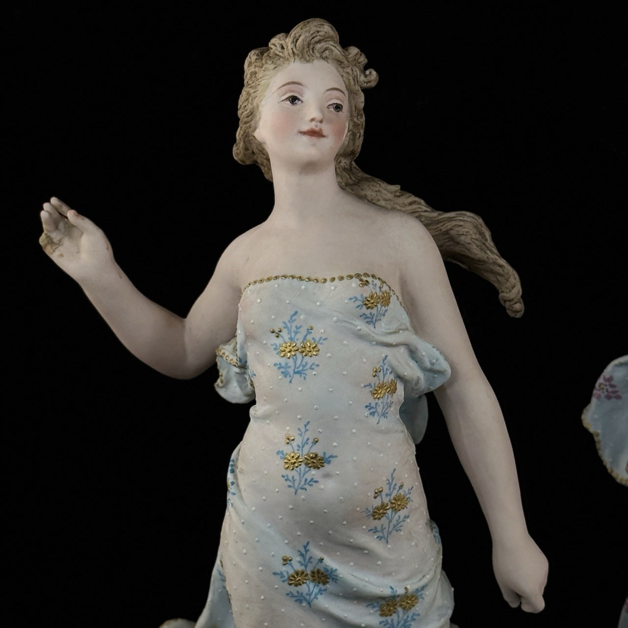 Augarten Vienna Porcelain Ladies Musician Figurines Lyre Pair Austria Antique se4