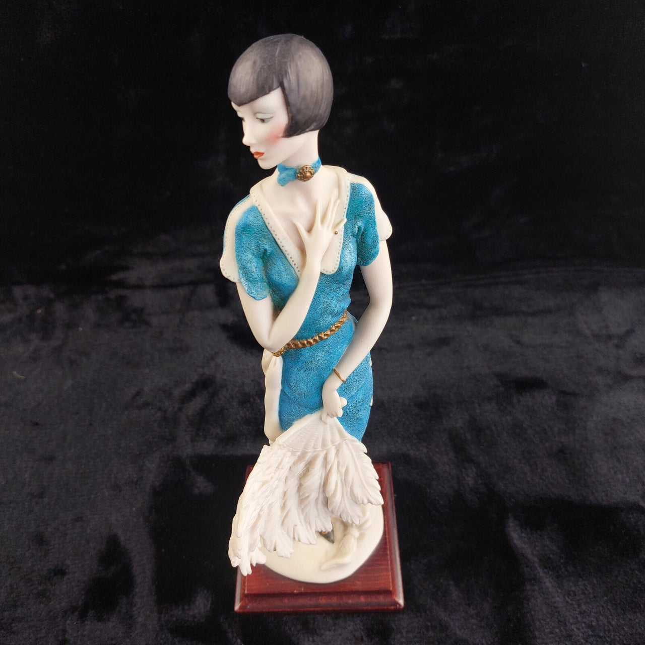 Florence Giuseppe Armani lady Figurine 1987 Art Deco in Blue 34cm Italy decor.20