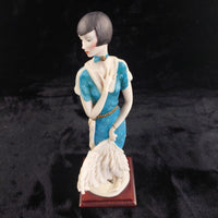 Thumbnail for Florence Giuseppe Armani lady Figurine 1987 Art Deco in Blue 34cm Italy decor.20