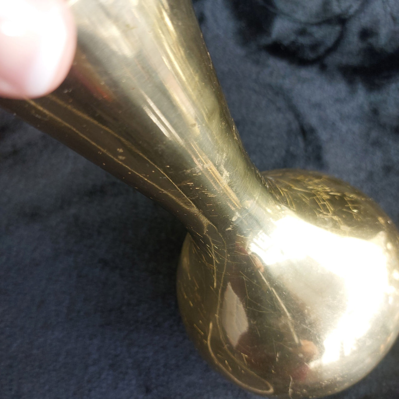 Vintage Brass Bud Vase 10" Tall 0.523kg Patina Acceptable Worn Condition Gold3