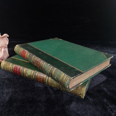 Cassell Penny Readings Vol I II Tom Hood Illustrated Leather Books Antique 0