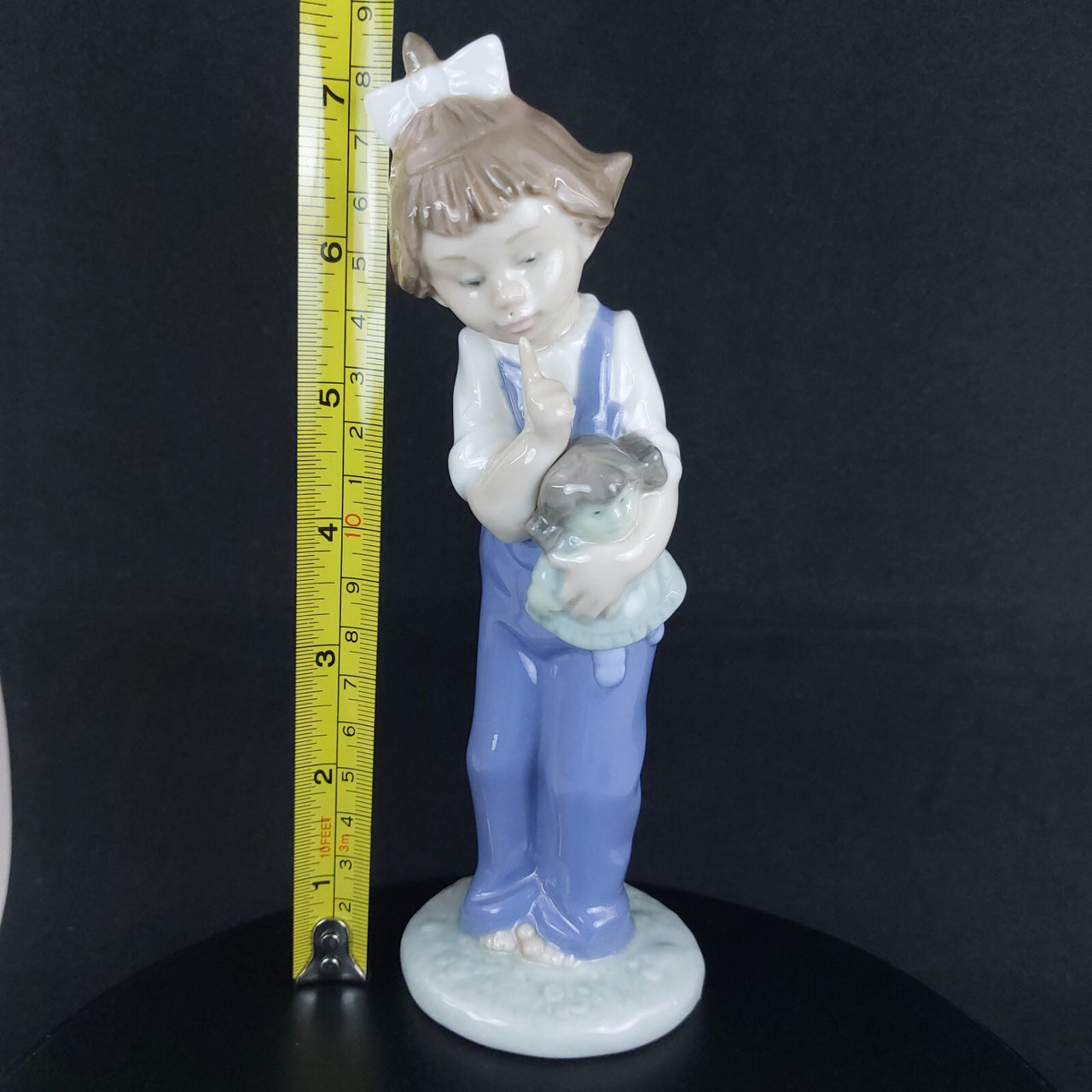 NAO Lladró Handmade Porcelain Girl -18.5 cm Figurine Collectible Blue Dress -8