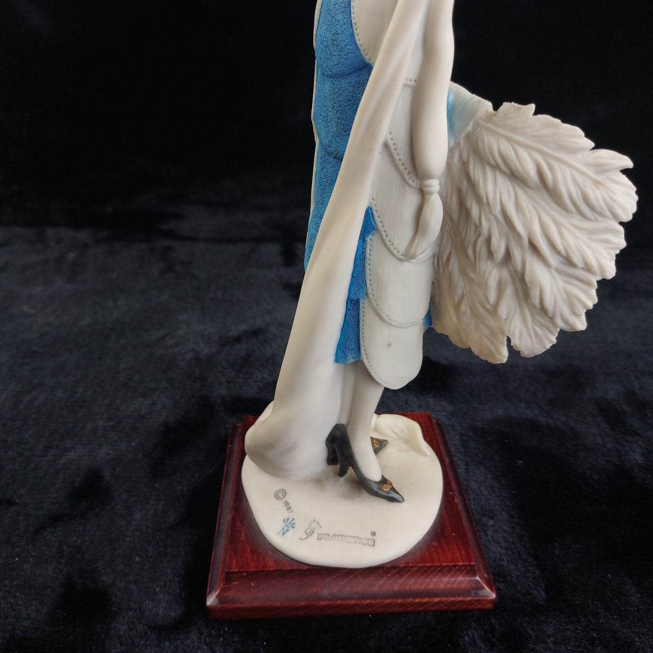 Florence Giuseppe Armani lady Figurine 1987 Art Deco in Blue 34cm Italy decor.5