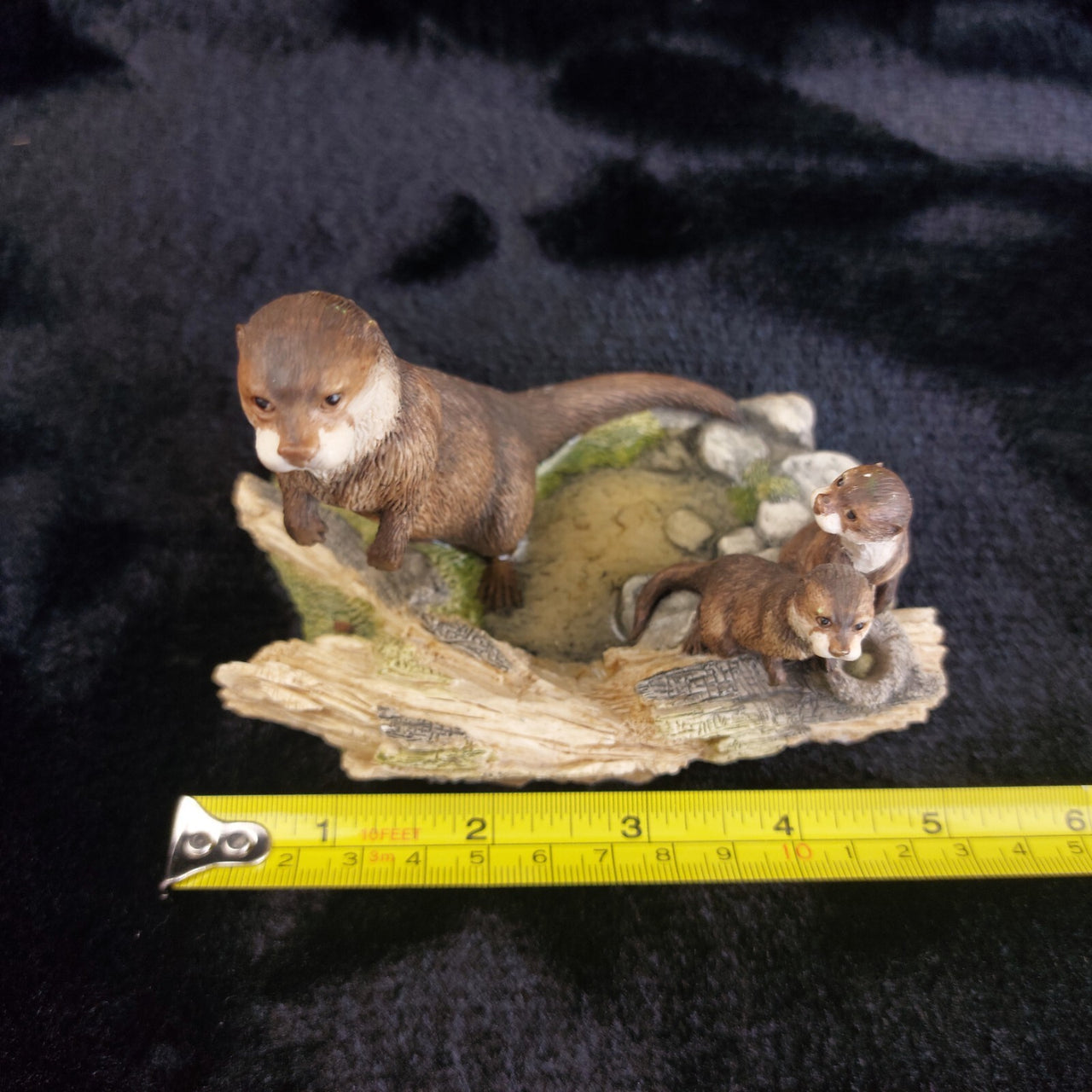Border Arts Fine Otter Family Figurine 1988 MWF Chiltern Wildlife Handmade Scotl5