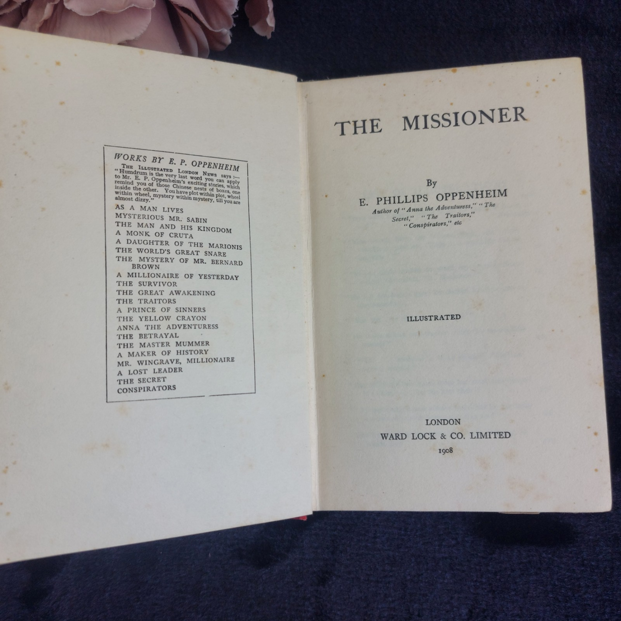 The Missioner 1908  E. Phillips Oppenheim Illustrated Red Cloth edition first 5