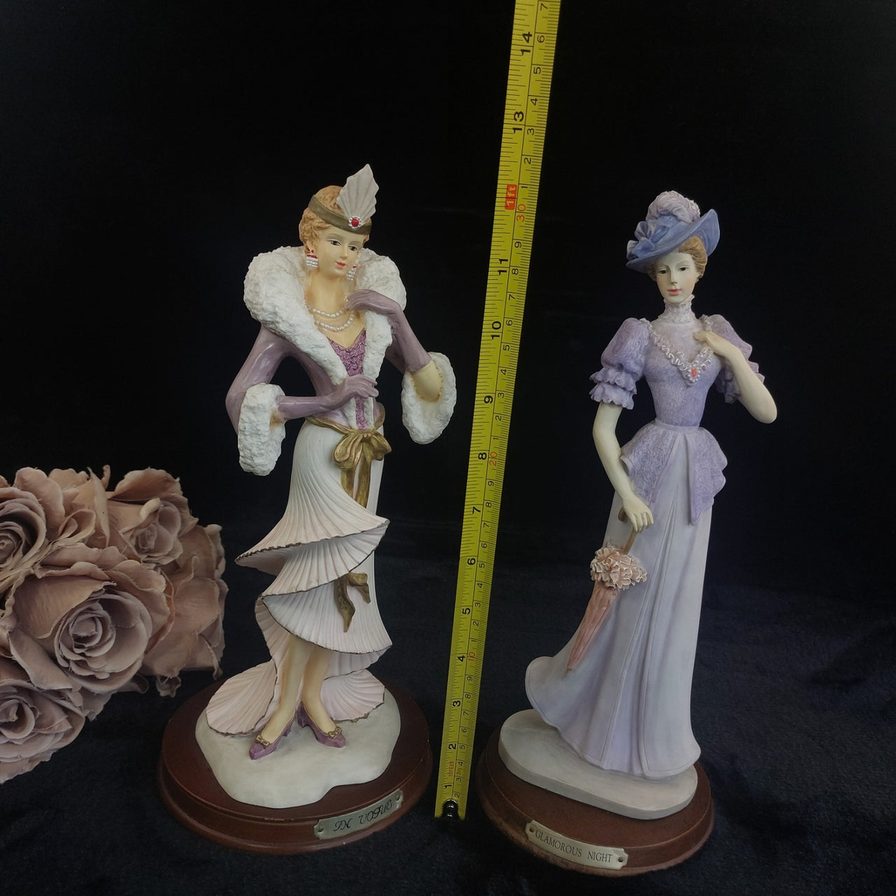 Good Albert Price Flapper Figurines 1991 In Vogue Glamorous Night Resin Set 12"1