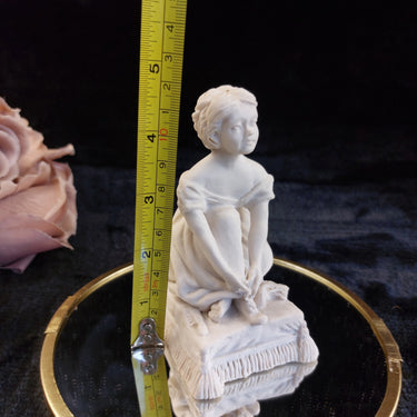 Michael Sutty Young Girl Figurine 5in Rare Vintage White Bisque England Figurine1