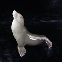 Thumbnail for 1980s Lomonosov Sea Lion Figurine USSR Porcelain - Marine Life Sculpture Glazed.0