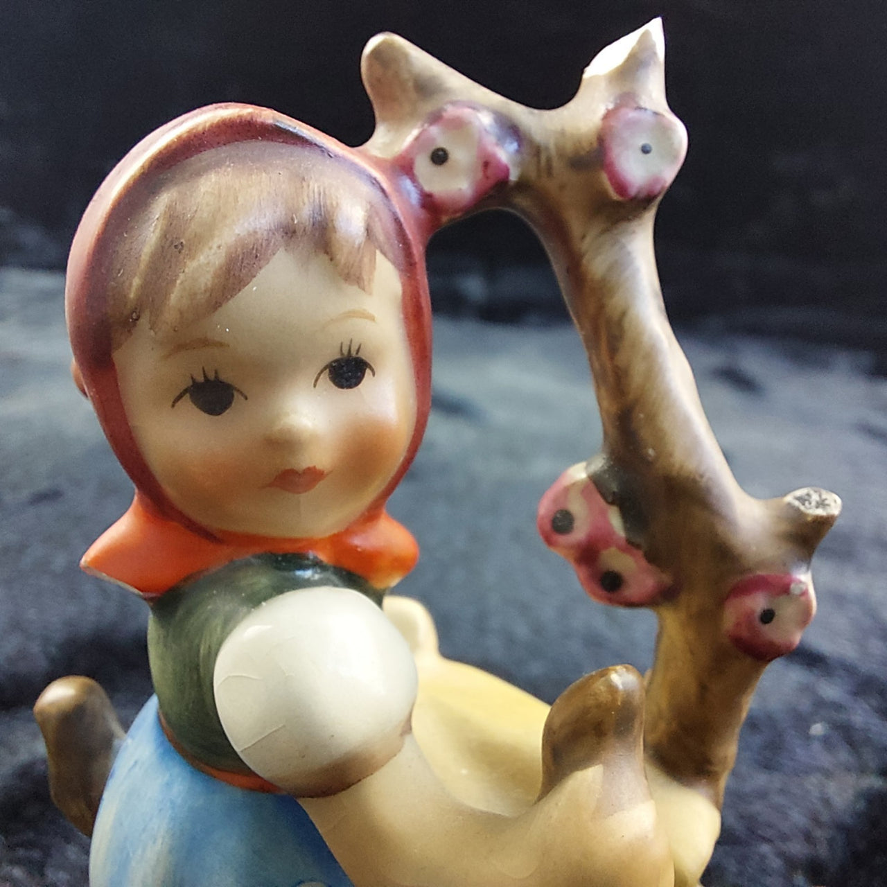 Goebel Girl Hummel With Basket Tree Scene Figurine W Germany Vintage see the pic17