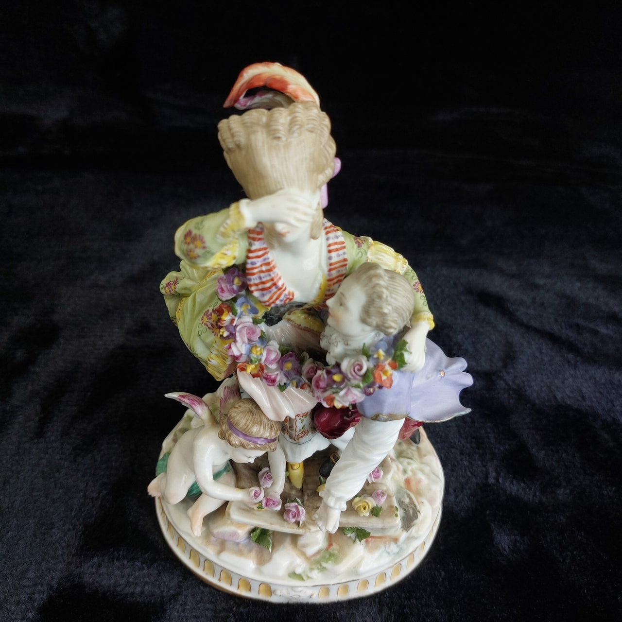 Antique Dresden Style Porcelain Figurine The Broken Bridge Michel Victor Acier20