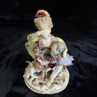 Thumbnail for Antique Dresden Style Porcelain Figurine The Broken Bridge Michel Victor Acier20