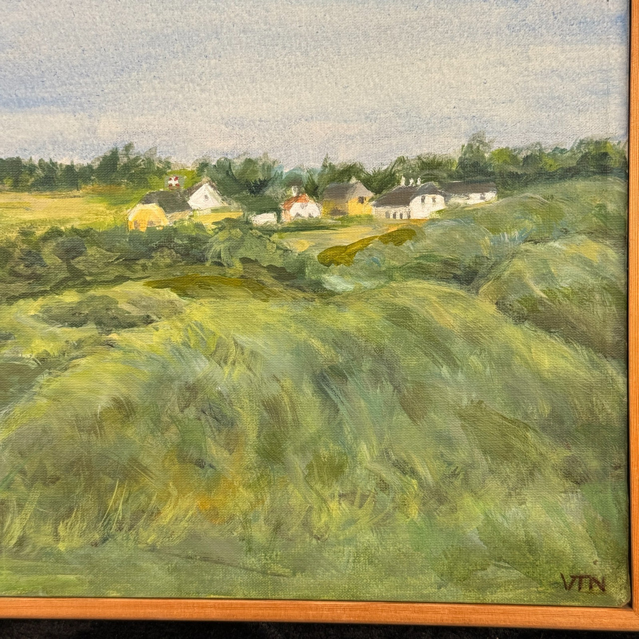 Danish Landscape Painting Vangsaa 2009 Original Signed by VTN Framed Art 40x30cm5