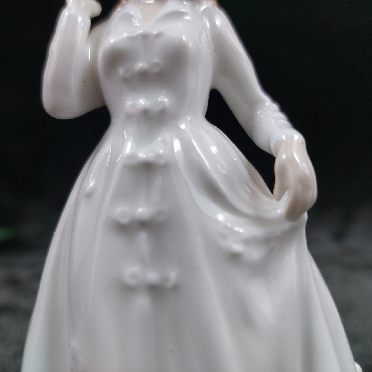 "Joy" Royal Doulton's lady Figurine in white dress with Original Box gift collec5