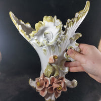 Thumbnail for Francesco Capodimonte Italian Porcelain Italy Vase – Rococo Bird & Floral Design15