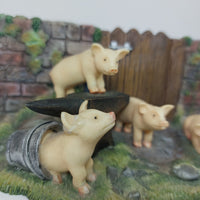 Thumbnail for Rare The Leonardo Collection Farmyard Friends   1998 Piglets Figurine  3.35