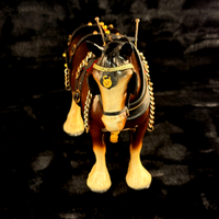 Thumbnail for Large Porcelain Draft Horse & Wooden Farm Wagon Carriage Model see the pics Set7