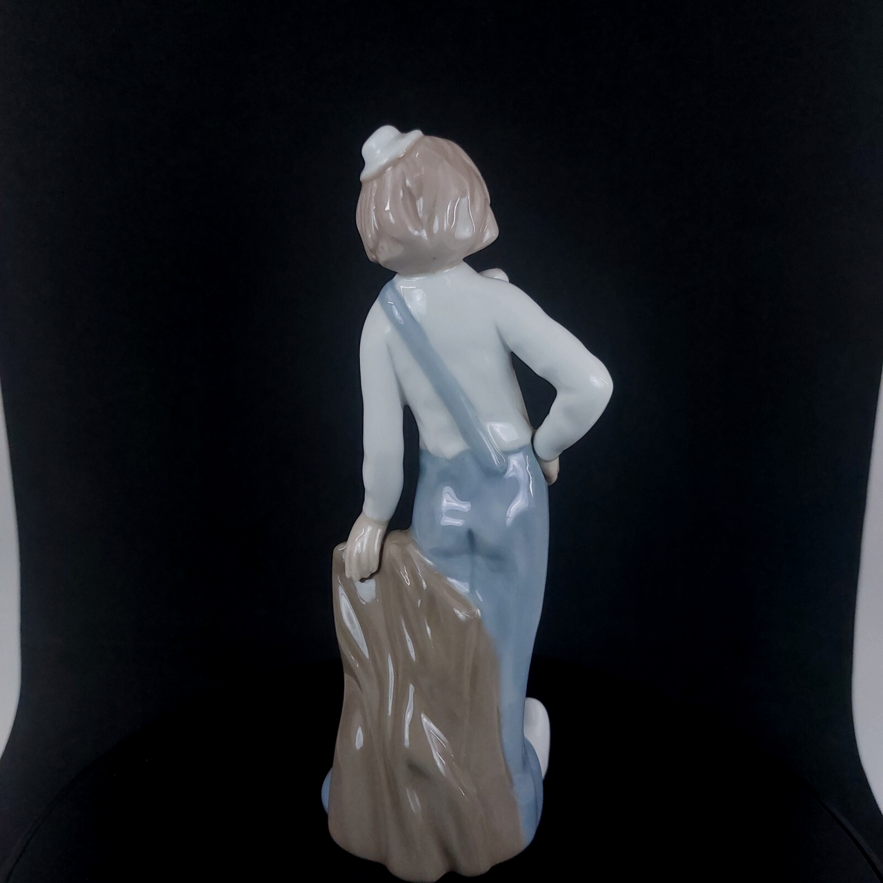 Casades Clown Bag with Porcelain Figurine Collectible from Spain, 6in blue deco3