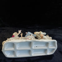 Thumbnail for Dresden Style Porcelain Couple with Birds cage –Worn Lace & Tip Damage Gilt 9in19