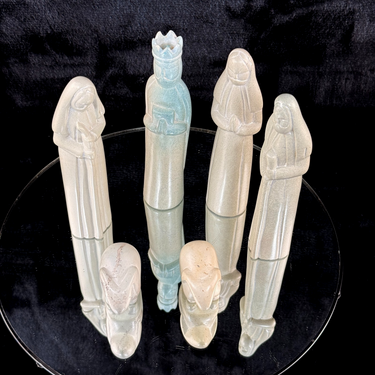 Modern Minimalist Stone Nativity Set of 6 HandCarved Figures Heavy no bb jesus1