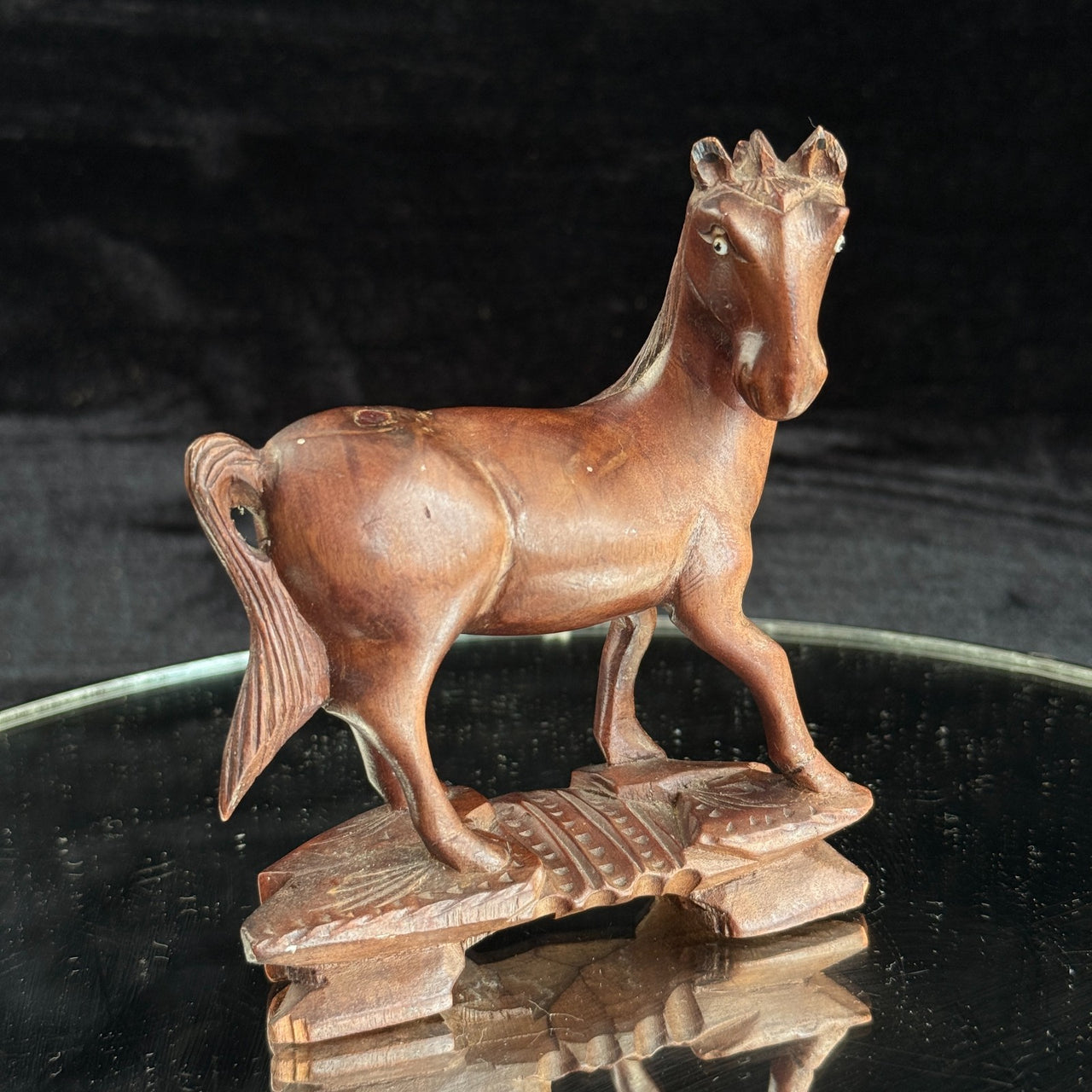 Set of 3 Vintage HandCarved Wooden Horses – Rustic Folk Art Figurines4