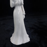 Thumbnail for Vintage white Porcelain beautiful Girl FigurineElegant White Dress Blue Mark  9
