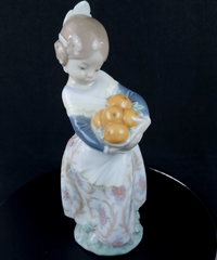 Thumbnail for Rare NAO by Lladró Spanish Porcelain Girl with Basket Figurine Handmade Spain2