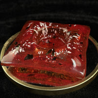 Thumbnail for Murano Style Red Art Glass Ashtray Square MCM Speckled Aventurine Retro Dish2