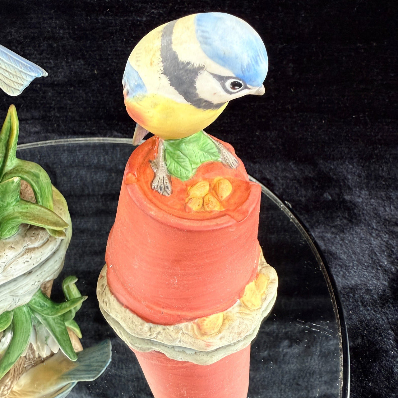 Alfretto Porcelain Tit Blue Bird Figurines Set of 2 Collectors Series 7" Medium.8