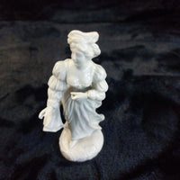 Thumbnail for Antique Porcelain Figurines Pair Woman Man Medieval Style 6in Glazed damaged6