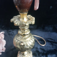 Thumbnail for Stunning French Brass Table Lamp Ornate Rococo Base, Working, 18in Tall Heavy15