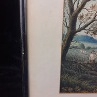 Thumbnail for 19th Century Antique Framed HandColoured Steel Engraving paint Fox Hunting decor6