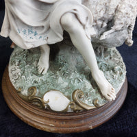 Thumbnail for Giuseppe Figurine Armani Couple repaired Flower & Arm Rustic 30cm Resin Italian.11