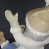 Thumbnail for Vintage German Porcelain Child on Sled Figurine Winter Scene Ornament 12cm13
