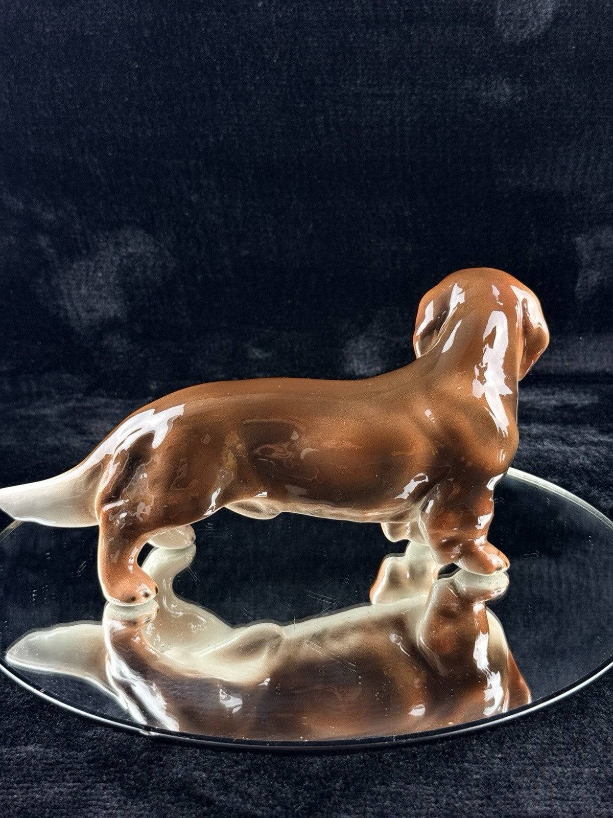 Rosenthal Dachshund Porcelain Figurine 1950s Hand Painted 8in See The Pics3