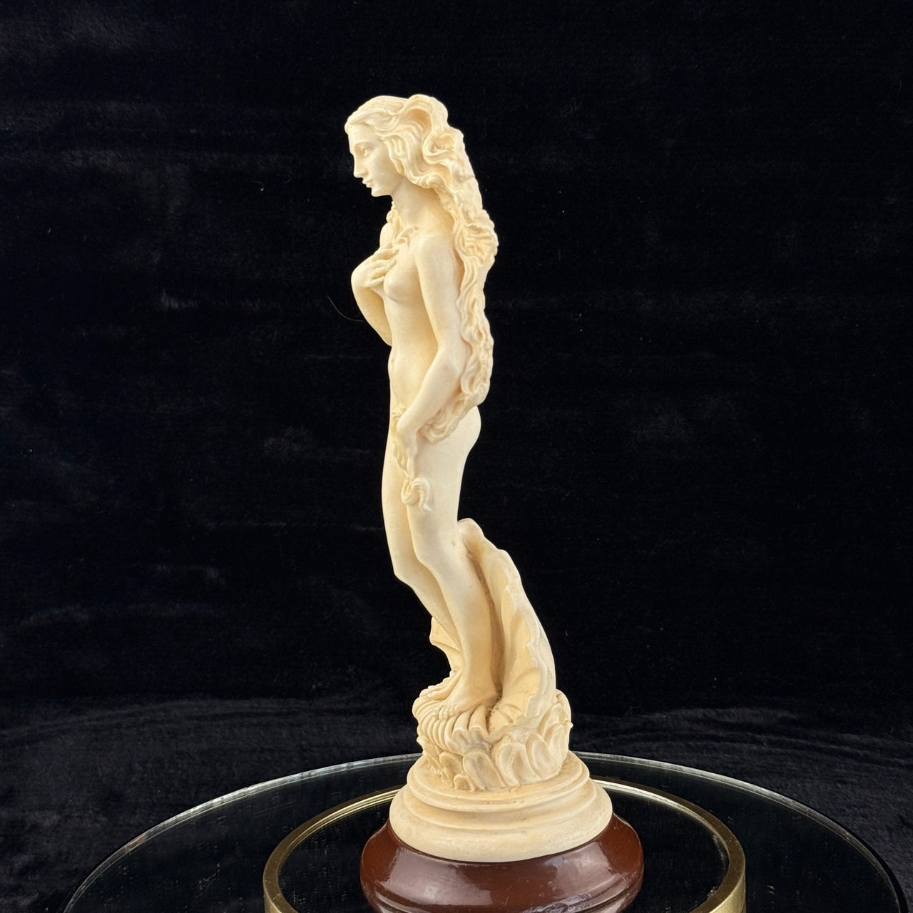Birth of Venus Figurine gift 10.5" Resin w Shell Base Classical Nude Aphrodite.14