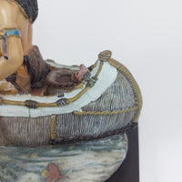Thumbnail for Academy Native American Canoe Sculpture Figurine Collectible 6.5