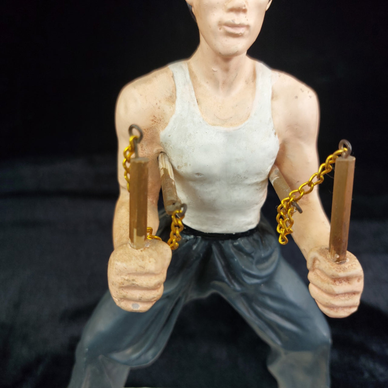 KLF Arts Martial Figurine Bruce Lee Style 9” Nunchucks Vintage Look Display.5